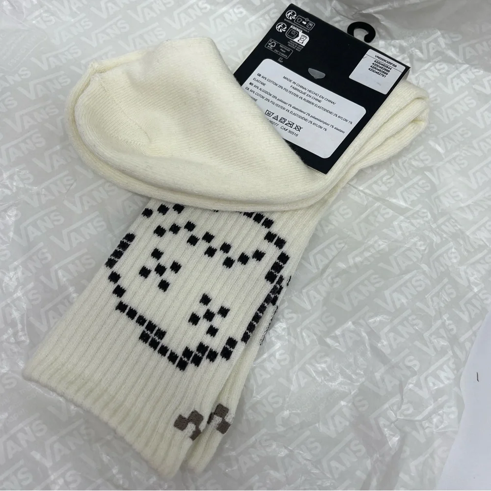 Vans Designer Logo Sport Skater Surfer Crew Cut Socks Vans Skate Clay (1 pair)